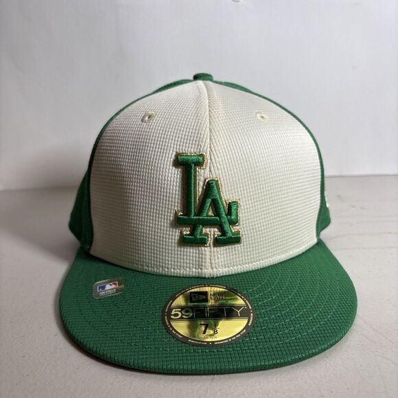 New Era 59Fifty Los Angeles Dodgers Green MLB On-Field Hat NEW - 7‎ 1/8 - Picture 1 of 7